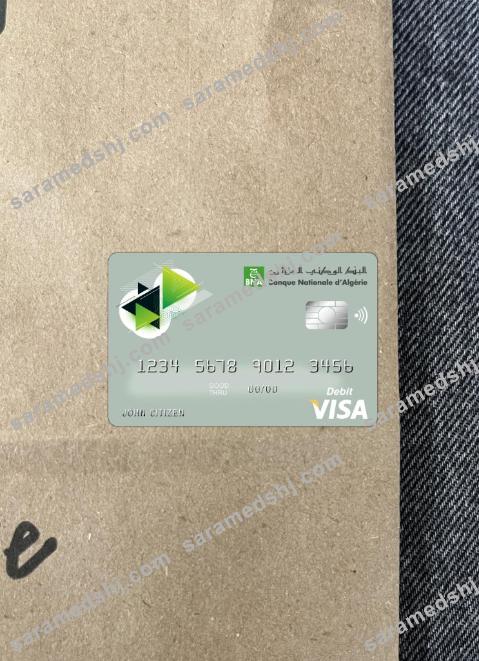 Algeria banque nationale d’Algérie (BNA) bank visa card photolook front